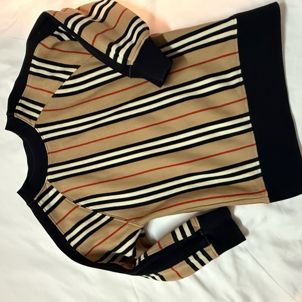 Burberry Beige and Black Striped Knit
